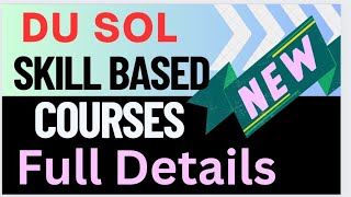 DU SOL New Short Term Courses Introduced Full Detail English speaking finance Radio jocking etc [upl. by Acisseg]