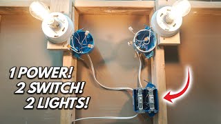 2 gang switch connected to 4 bulb lights [upl. by Isayg]