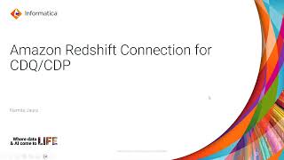 Amazon Redshift V2 Connection for CDQCDP [upl. by Kristyn]