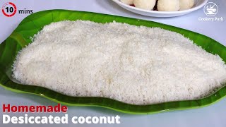 Homemade desiccated coconut recipe  Dry coconut  Coconut powder  Easy coconut recipes [upl. by Yellek]