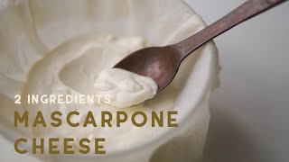 Mascarpone cheese recipe  easy 2 ingredients homemade mascarpone cheese  easy creamy mascarpone [upl. by Criswell]