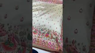 Pure Soft Kashmiri Pashmina kaani silk weaving saree wholesaler Latest Design of Pashmina Saree [upl. by Ayekal]