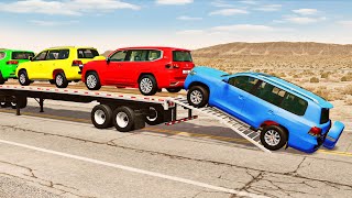 Flatbed Truck Mcqueen  Transportation with Truck  Pothole vs Car 180  BeamNGDrive [upl. by Miriam]