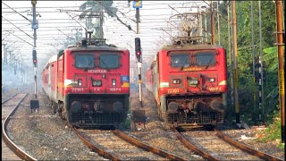 10 in 1 RED BEAST WAP 4 Locomotive LHB amp ICF Trains at FULL Speed Indian Railways [upl. by Indnahc429]