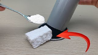 Styrofoam  baking soda and super glue amazing idea to connect pvc pipes of different sizes [upl. by Fisher]