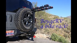 New BougeRV Hitch 4 bike rack review assembly features and demonstration [upl. by Assyral]