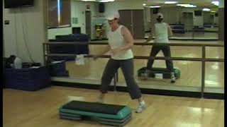 free exercise routine step aerobic move HamstringGrapevineflv [upl. by Aiclef]