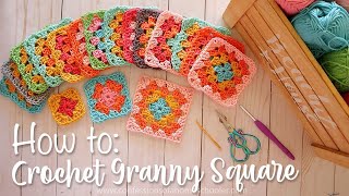 EASY CROCHET How to Crochet a Granny Square for Beginners [upl. by Zertnom]