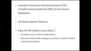 Functional Abdominal Pain Disorders [upl. by Atirehgram]