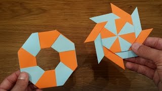 How To Make a Paper Transforming Ninja Star  Origami [upl. by Ellevel]