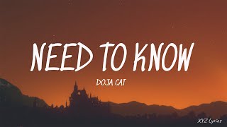 Doja Cat  Need To Know Lyrics [upl. by Oneladgam824]