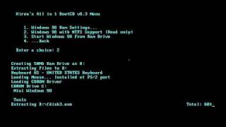 Boot Windows 98 without installation using Hiren Boot CD [upl. by Missy704]