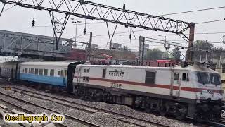 Oscillograph Car dragged by WAP7 Kanpur spotted at Howrah [upl. by Aisa]