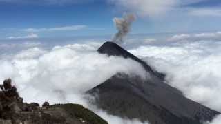 Volcano Fuego Gas Eruption Timelapse from Acatenango [upl. by Oivat253]