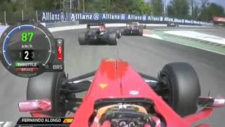 Fernando Alonso vs Vettel y Ricciardom4v [upl. by Adnoek]