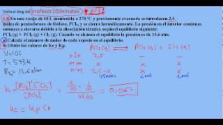 Selectividad química Andalucía junio 2012 5 B b Equilibrio [upl. by Anolahs]