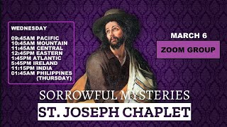 ST JOSEPH CHAPLET  ZOOM PRAYER GROUP  SORROWFUL MYSTERIES  Wed March 6 [upl. by Dardani]