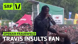 Openair Frauenfeld Travis Scott spuckt wegen Sneaker auf Fan  Festivalsommer 2015  SRF Virus [upl. by Anytsirhc52]