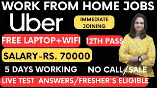 Uber HiringLive testWork From Home Jobs12th Pass jobOnline jobs at Home 2024 [upl. by Jaqitsch]