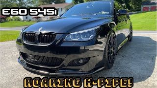 BMW E60 545i HPipe Loudness 5302022 [upl. by Alek141]