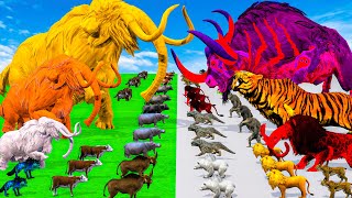 Prehistoric Mammals vs Modern Mammals Size Comparison Mammoth Vs Cow Animal Epic Battle [upl. by Anaz]