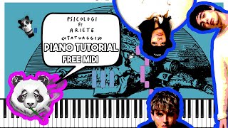 TATUAGGI  PSICOLOGI feat ARIETE  FREE MIDI Piano Tutorial [upl. by Stew621]