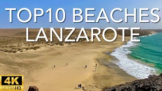 Top 10 Beaches In Lanzarote 4K [upl. by Ecnerrat]