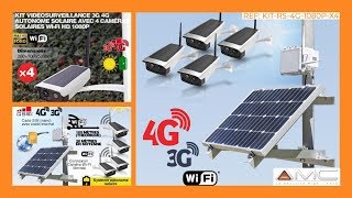 KIT VIDÉOSURVEILLANCE de 4 Caméras solaire avec routeur et panneau solaire 3G 4G 100 Autonome [upl. by Rentsch]