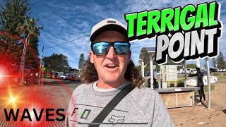 TERRIGAL POINT SURF BIG WAVES SURFING  CENTRAL COAST AUSTRALIA DJI MINI3 [upl. by Aicatsan]