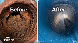 How Pipes Are Professionally Cleaned and Relined  Art Insider [upl. by Kenneth22]