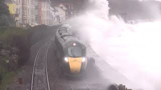 Dawlish Storm IET Intercity express train Through Rough Seas in Dawlish [upl. by Gustafsson]