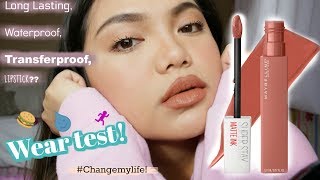 Maybelline Super Stay Matte Ink Liquid Lipstick  First Impression Wear Test [upl. by Flanna]