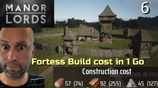 Manor Lords  How to build a Manor Castle with Outer Tower and Wall  Cost alot [upl. by Ymot]