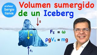 Volumen sumergido de un Iceberg Aplicación del principio de Arquímedes [upl. by Ssac]