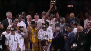 2010 Los Angeles Lakers NBA championship trophy presentation [upl. by Donielle]