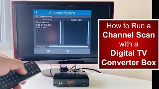 Digital TV Converter Boxes Run a channel scan  Auto program for over the air antenna channels [upl. by Inittirb953]