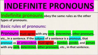 INDEFINITE PRONOUNS Singular Plural amp Mixed [upl. by Gassman345]