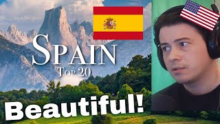 American Reacts Top 20 Places To Visit In Spain [upl. by Evanthe]