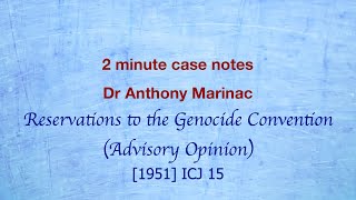 Genocide Convention Advisory Opinion Reservations to Treaties [upl. by Amata]