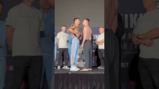 Janibek vs Andrei Mikhailovich final faceoff after weighin [upl. by Haon]