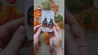 Halloween handmade clay earrings clayart [upl. by Cormier]