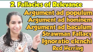 Fallacies of Relevance  Informal FallaciesUGC NET Paper1Ravina InculcateLearning ugcnetpaper1 [upl. by Kuehnel]