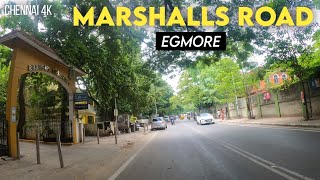 Chennai 4K  Marshalls Road  Rukmini Lakshmipathy Road  Egmore Eye Hospital [upl. by Nohpets]