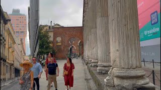 Milan  Italy  Rainy Summer Day Morning Stroll  Torre Valesca  Colonne di San Lorenzo  4K [upl. by Othe]