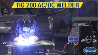 Weld Up to 14quot Thick Steel Stainless amp Aluminum TIG 200 ACDC Welder  Eastwood [upl. by Manbahs624]