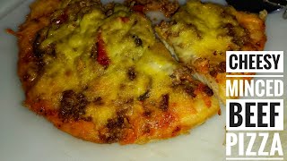 Cheesy Pizza Recipe 🍕 Soft amp Chewy Dough  Minced Beef Topping  Detailed Step by Step [upl. by Yekcin869]