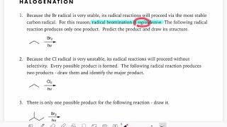 2a Predicting products of radical halogenation reactions [upl. by Eiznikam]