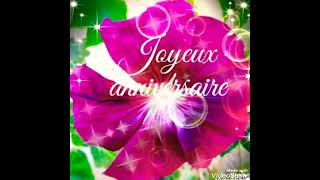 HAPPY BIRTHDAYJolie carte virtuelle danniversaire Jolies fleurs [upl. by Nurat]