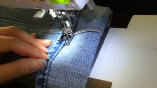 👖 Nondestructive Jeans Hem Keep Original Hem Sewing Start to Finish [upl. by Ennoryt]