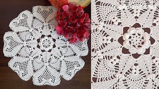 CROCHET Doily Tutorial Step by step Part 5 19 24 round How to crochet [upl. by Euqinorev]